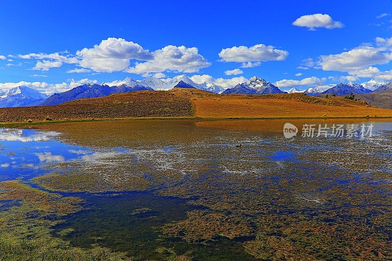 拉古纳·威尔卡科查和科迪拉的布兰卡全景——Huaraz, Ancash，秘鲁